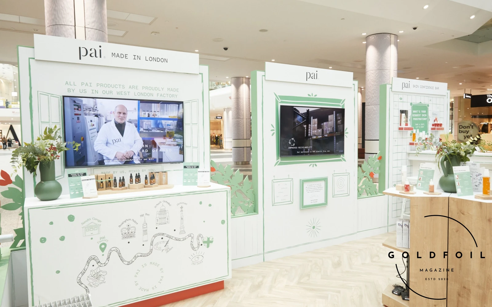 The Pai Skincare pop up bar where customers are invited to receive a free consultation between 8-12 of May as part of their launch campaign for the new British Summer Time SPF Cream, in Westfield, Shepherd's Bush, London The Pai Skincare pop up bar where customers are invited to receive a free consultation between 8-12 of May as part of their launch campaign for the new British Summer Time SPF Cream, in Westfield, Shepherd's Bush, London