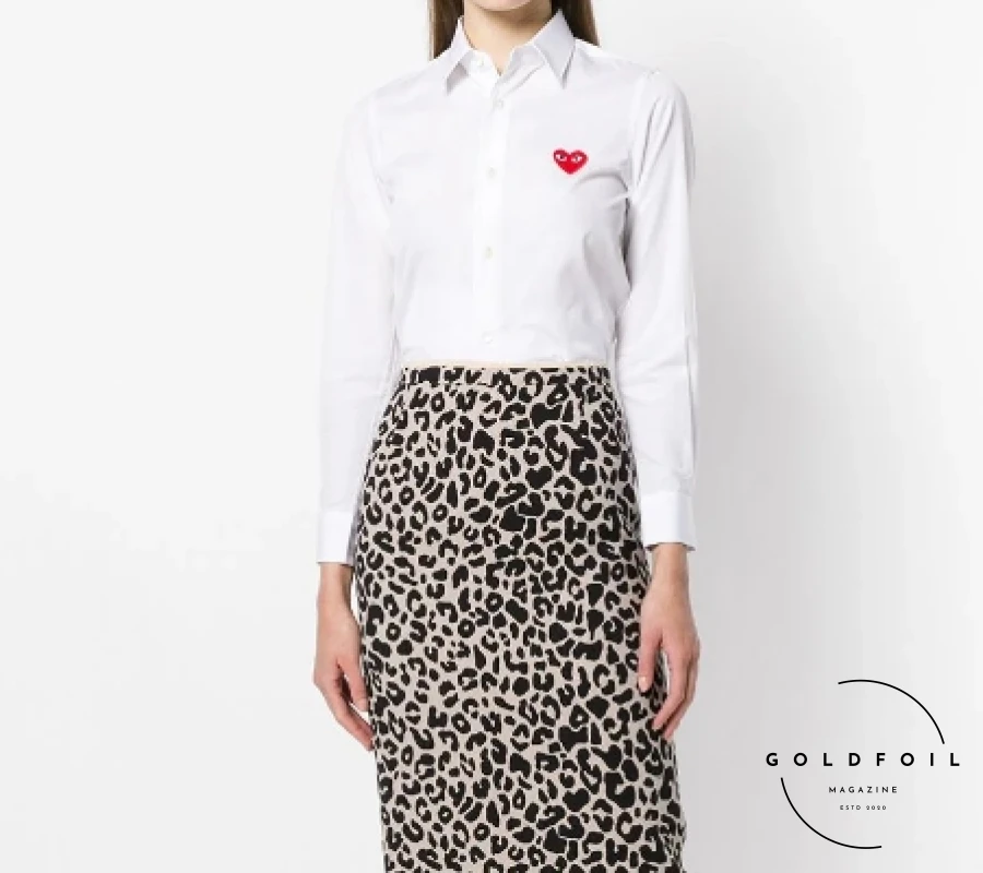 Comes de garcon white collared shirt with an embroidered heart motif is the perfect addition to straight leg denim jeans from dr denim and adidas gazelle trainers Comes de garcon white collared shirt with an embroidered heart motif is the perfect addition to straight leg denim jeans from dr denim and adidas gazelle trainers