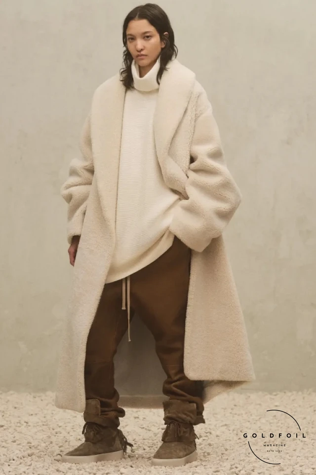 fear of god autumn winter offer long line coats in sherpa, fur, wool and other premium fabrics, for simple yet effective long lasting garments fear of god autumn winter offer long line coats in sherpa, fur, wool and other premium fabrics, for simple yet effective long lasting garments