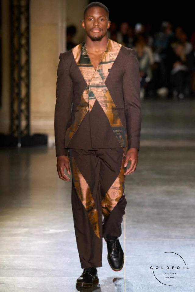 LABRUM London, founded by Foday Dumbuya, is a menswear brand that blends West African heritage with contemporary British tailoring. The brand's designs are known for their vibrant colours, bold prints, and cultural storytelling. LABRUM London, founded by Foday Dumbuya, is a menswear brand that blends West African heritage with contemporary British tailoring. The brand's designs are known for their vibrant colours, bold prints, and cultural storytelling.