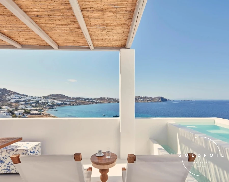 Katikies Mykonos is an enchanting retreat that perfectly encapsulates the island’s allure. Its minimalistic yet luxurious décor, infinity pools, and stunning sea views create an idyllic sanctuary. The hotel’s location in Agios Ioannis allows for a serene atmosphere, while still being close to the island’s bustling hotspots. Guests can enjoy romantic dinners at the Mikrasia Restaurant, which serves delectable Greek and Anatolian cuisine, or unwind with a cocktail at the Seltz Champagne Bar & Restaurant. Katikies Mykonos is an enchanting retreat that perfectly encapsulates the island’s allure. Its minimalistic yet luxurious décor, infinity pools, and stunning sea views create an idyllic sanctuary. The hotel’s location in Agios Ioannis allows for a serene atmosphere, while still being close to the island’s bustling hotspots. Guests can enjoy romantic dinners at the Mikrasia Restaurant, which serves delectable Greek and Anatolian cuisine, or unwind with a cocktail at the Seltz Champagne Bar & Restaurant.