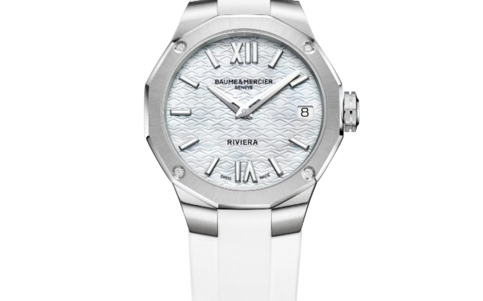 The Baume & Mercier Riviera 10837 is a modern classic, showcasing a distinctive octagonal stainless steel case and a striking blue dial with luminescent markers. Its blend of elegant design and precise Swiss automatic movement makes it a versatile timepiece suitable for both formal and casual occasions. The Baume & Mercier Riviera 10837 is a modern classic, showcasing a distinctive octagonal stainless steel case and a striking blue dial with luminescent markers. Its blend of elegant design and precise Swiss automatic movement makes it a versatile timepiece suitable for both formal and casual occasions.