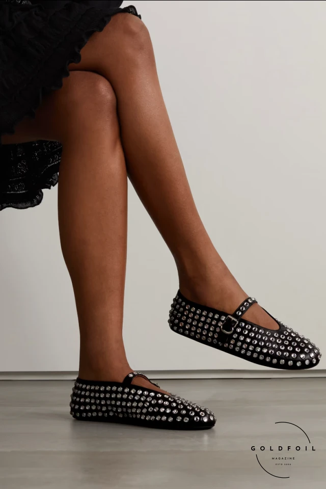 Crystal embellished Mary Janes by Alaia Crystal embellished Mary Janes by Alaia