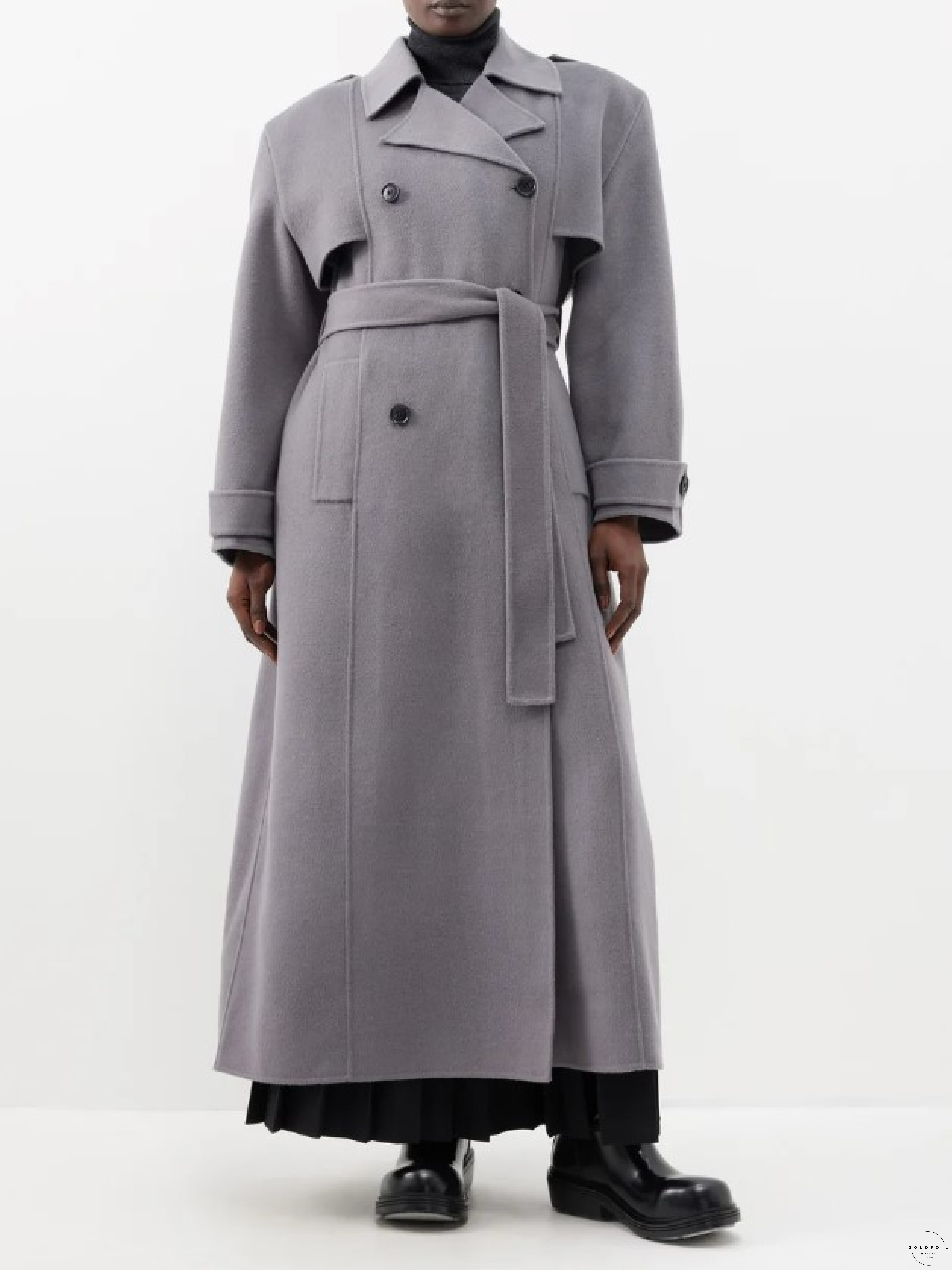 The frankie shop floor long double breasted grey coat